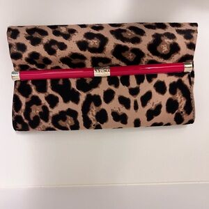 DVF leopard print clutch